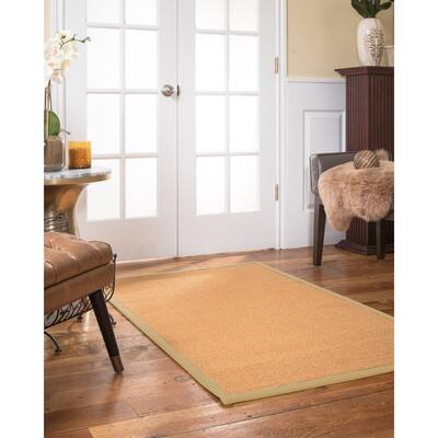 NaturalAreaRugs Davlin Custom Sisal Rug 5' x 7' Sand Border - 5' x 7'