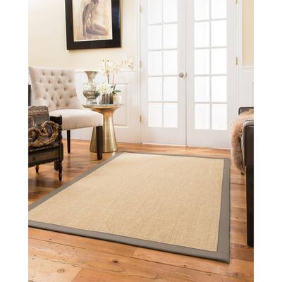 NaturalAreaRugs Largo Custom Sisal 5' x 7' Stone Border - 5' x 7'