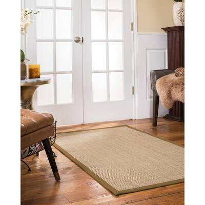 NaturalAreaRugs Crossroads Sisal Area Rug, 5' x 7' Malt Border - 5' x 7'