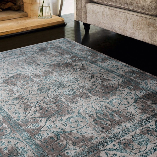 Copper Grove Amvrosivka Turquoise Accent Rug - 1'7" x 3' - 1'7" x 3'