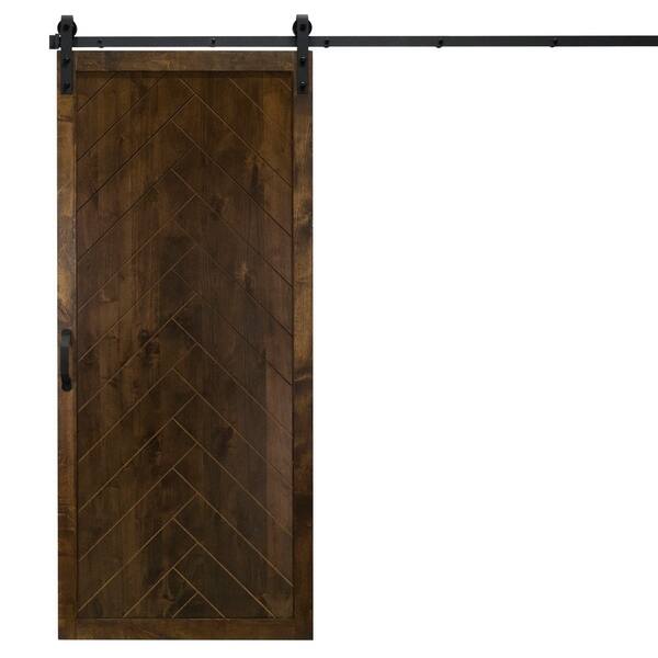 Shop Herringbone Sliding Barn Door With Hardware 36 X 84
