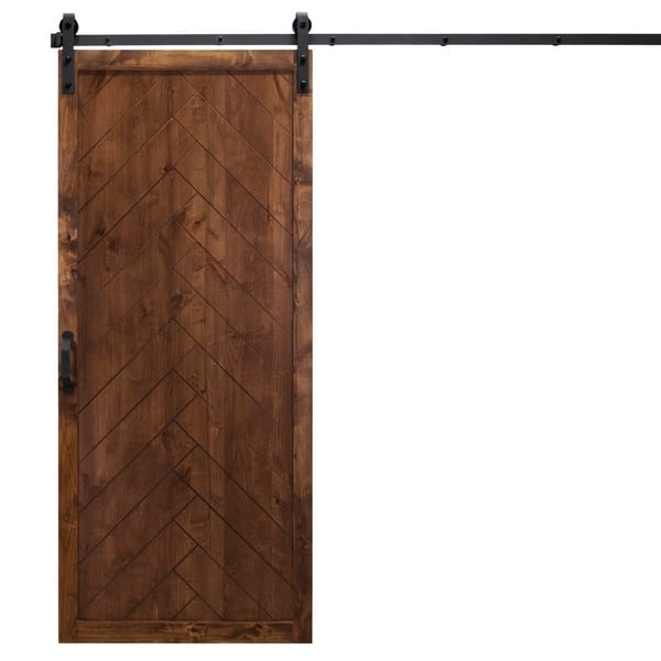 Shop Herringbone Sliding Barn Door With Hardware 36 X 84