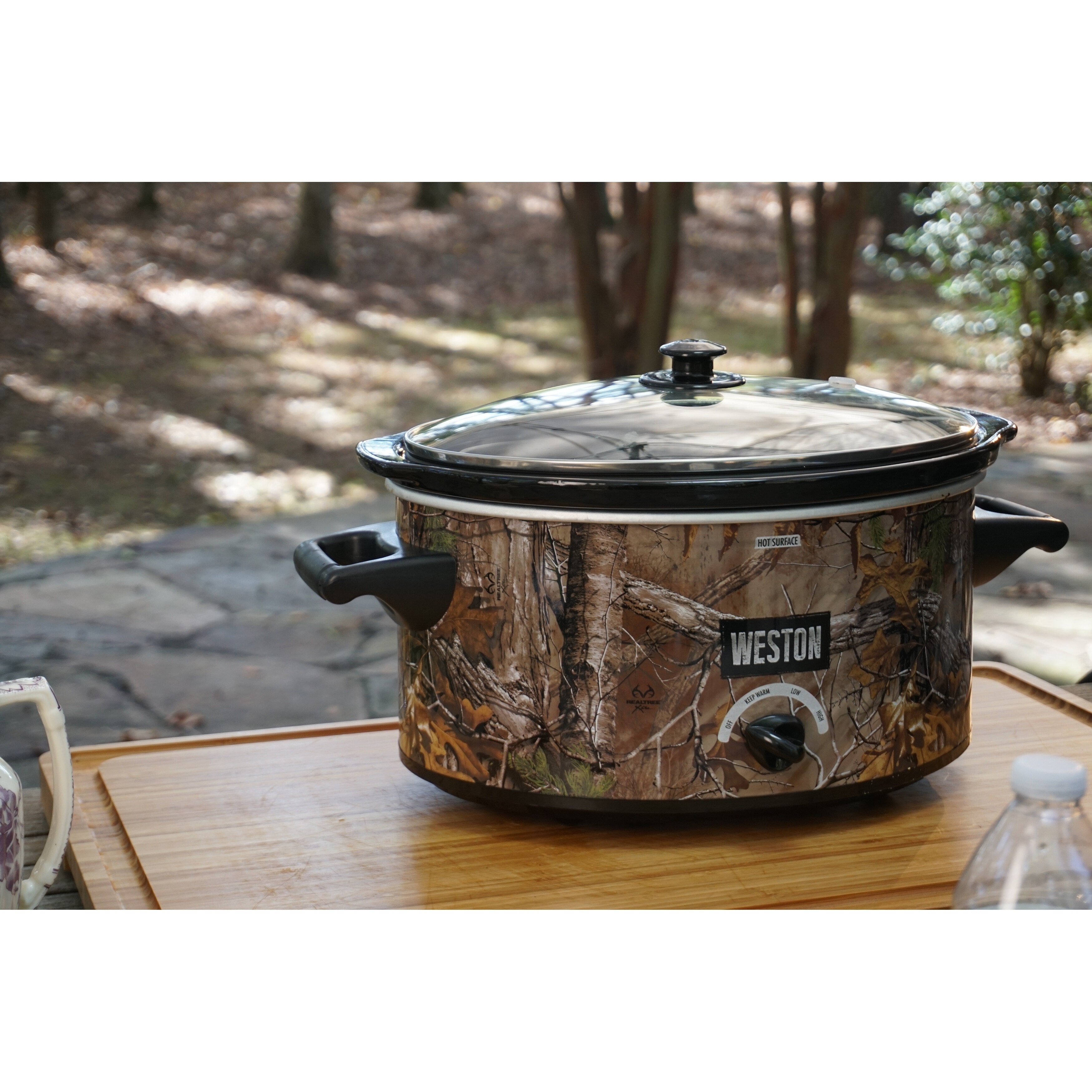 Weston Slow Cooker, 7 Qt Programmable with Lid Latch Strap