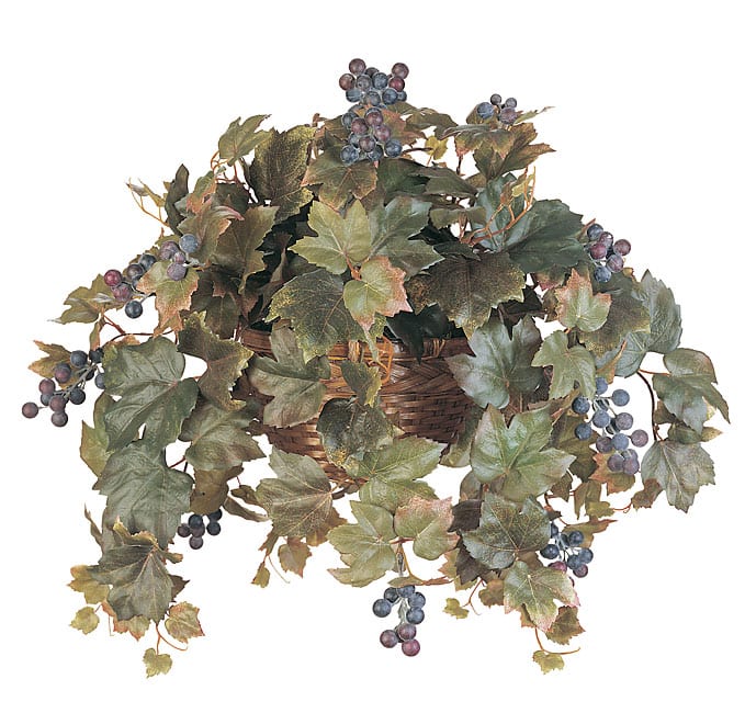 All Season Silk Grape Leaf Hanging Basket Plant