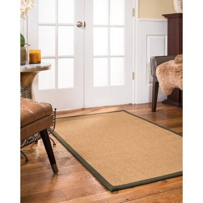 NaturalAreaRugs Portugal Custom Sisal Rug 4' x 12' Moss Border - 4' x 12'