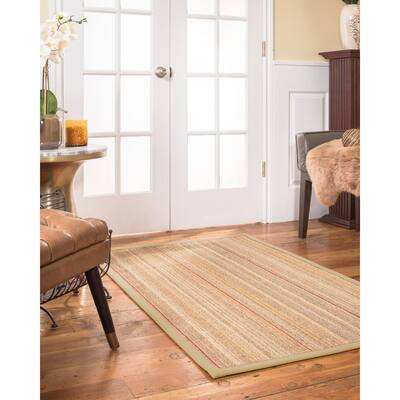 NaturalAreaRugs Resort Sisal Area Rug 4' x 12' Sand Border - 4' x 12'