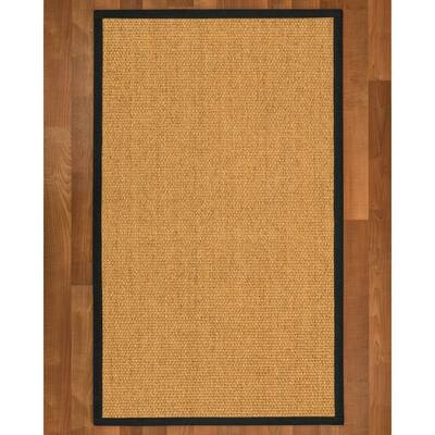 NaturalAreaRugs Nagoya Custom Sisal Rug 4' x 12' Onyx Border - 4' x 12'