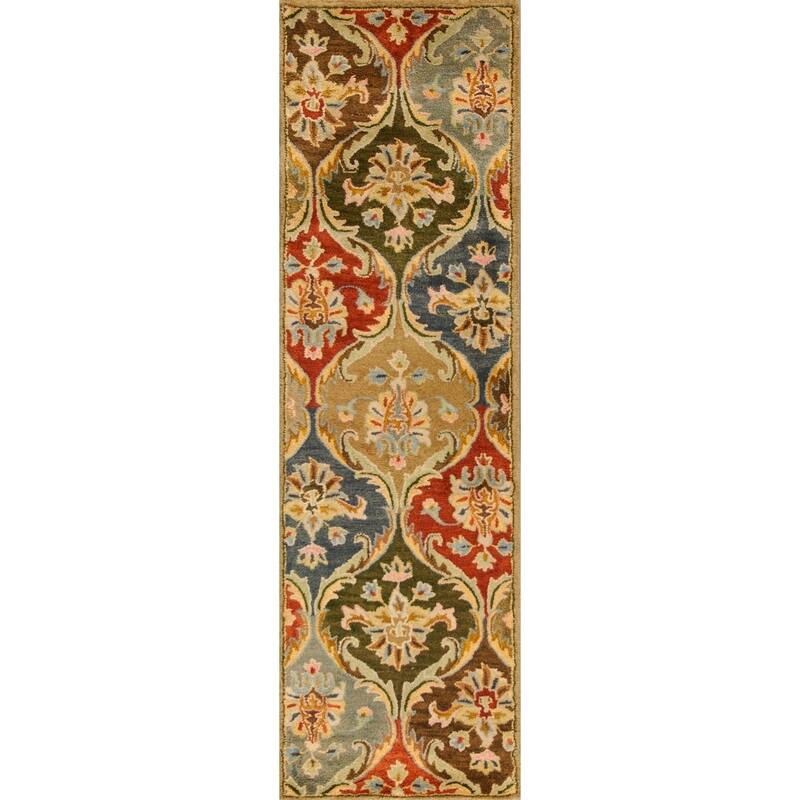 Syriana Jeweltone Panel Hand-tufted Wool Rug