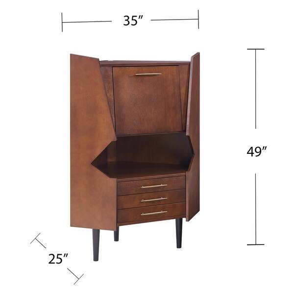 Shop Carson Carrington Haramsoya Dark Tobacco Corner Bar Cabinet