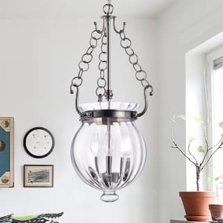 Horatius Nickel 3-Light Pendant with Clear Glass Shade