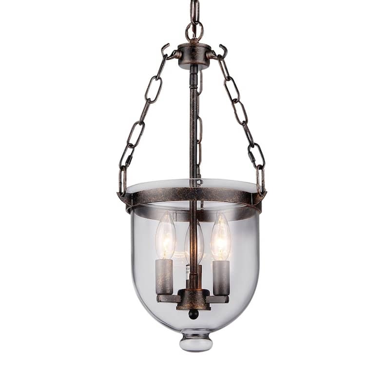 Torsten Black 3-Light Chandelier with Clear Glass Shade