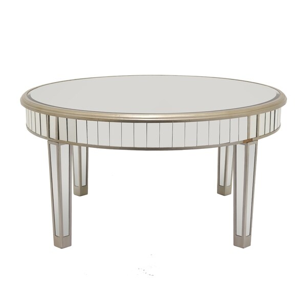 Three Hands Goldtone Wood Mirrored Coffee Table Free Shipping Three Hands Goldtone Wood Mirrored Coffee Table