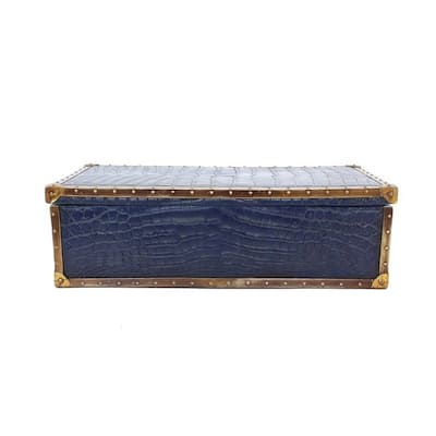 Antique Polyresin Box, Dark Blue