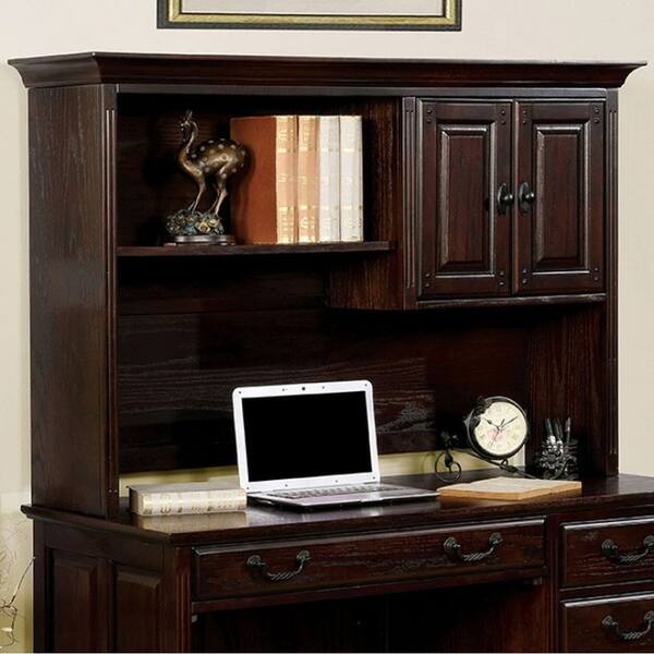 Shop Tami Transitional Credenza Desk Hutch Dark Cherry Finish