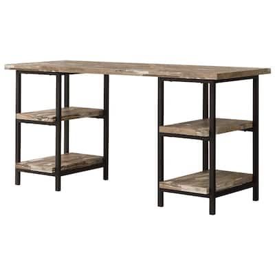 Rustic Modern Writing-Computer Desk, Brown