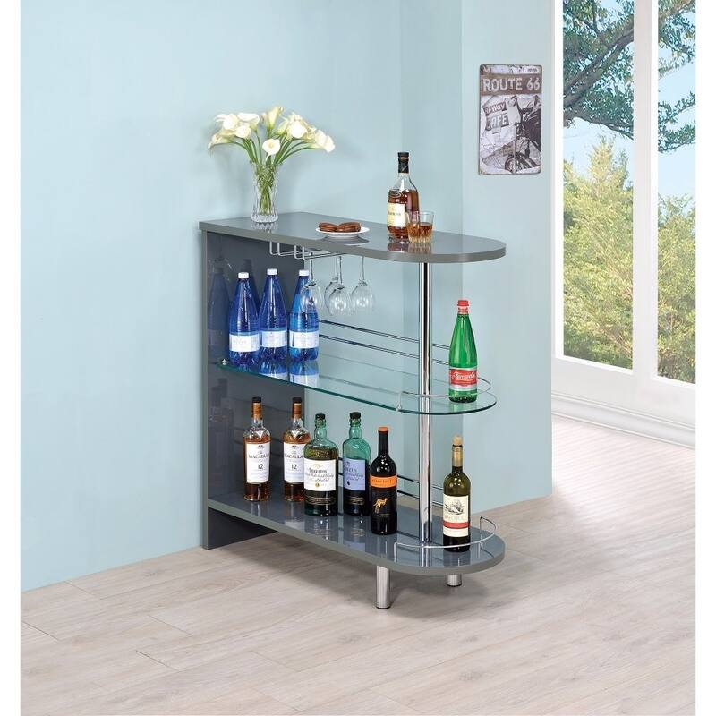 Alluring Contemporary Bar Table, Gray