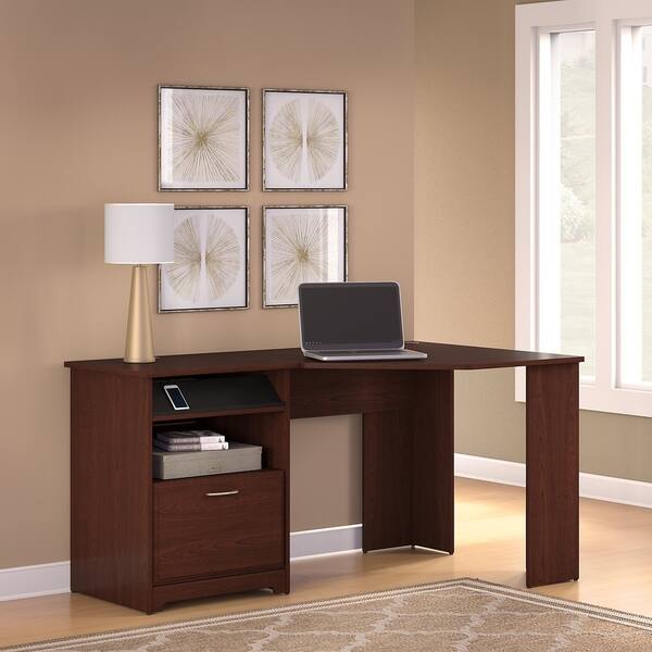 Shop Copper Grove Burgas Corner Desk In Harvest Cherry Free