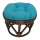 preview thumbnail 12 of 15, Blazing Needles 18-inch Indoor / Outdoor Footstool Cushion (Cushion Only) Aqua Blue