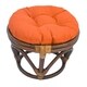 preview thumbnail 13 of 15, Blazing Needles 18-inch Indoor / Outdoor Footstool Cushion (Cushion Only) Tangerine Dream