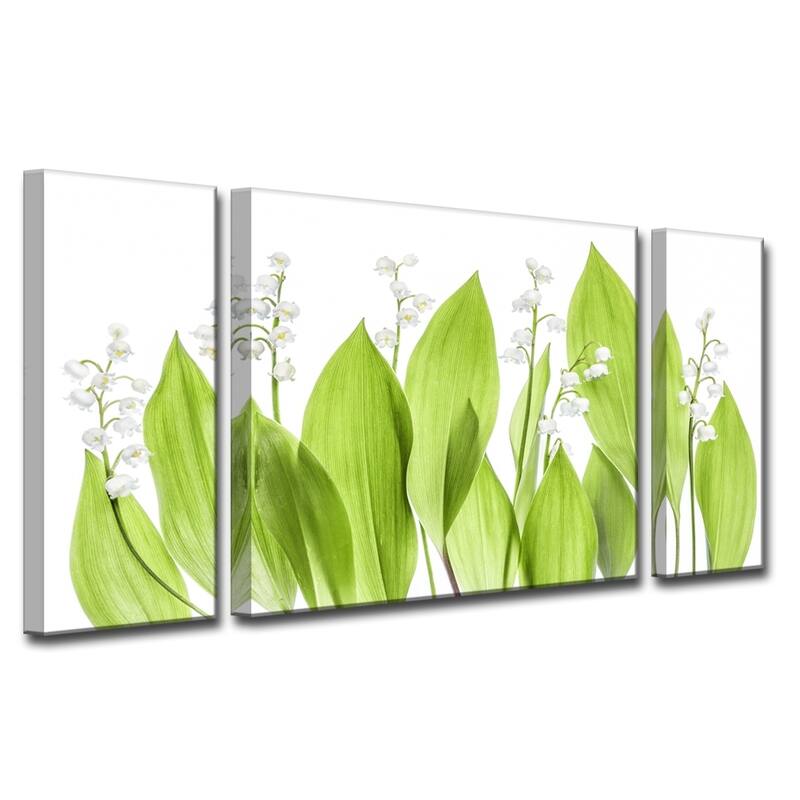 'Lilly of the Valley' 3-Pc Floral Canvas Wall Décor Set