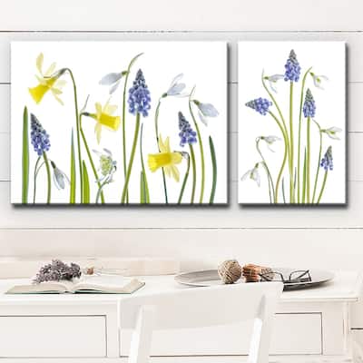 Ready2HangArt 'Muscari and Galanthus' 2-Pc Canvas Wall Décor Set