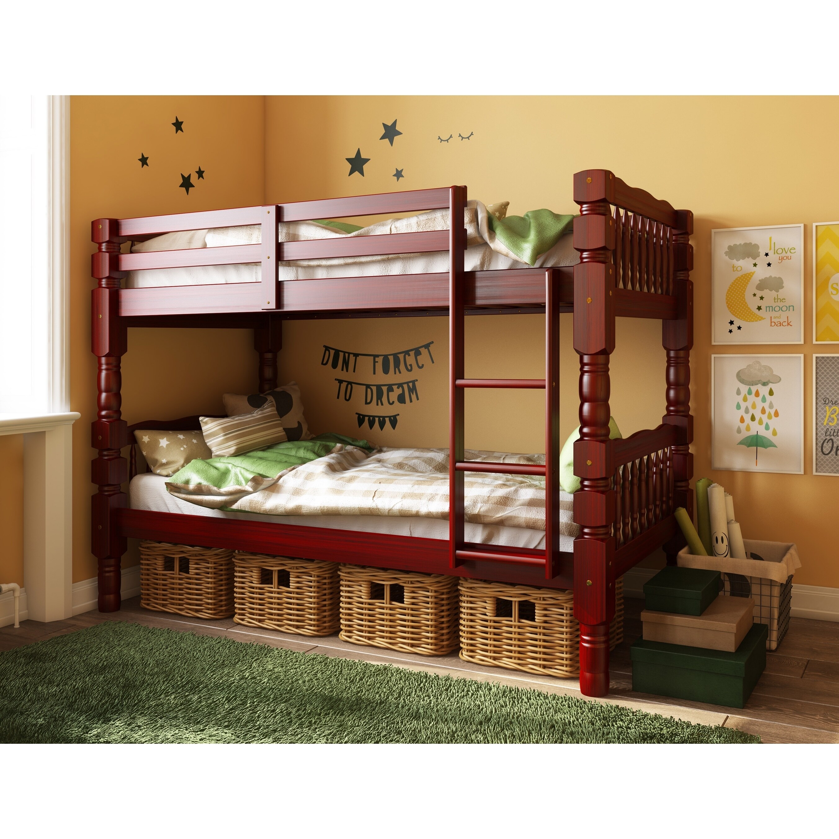Shop Dakota Solid Wood Twin Over Twin Bunk Bed By Palace Imports