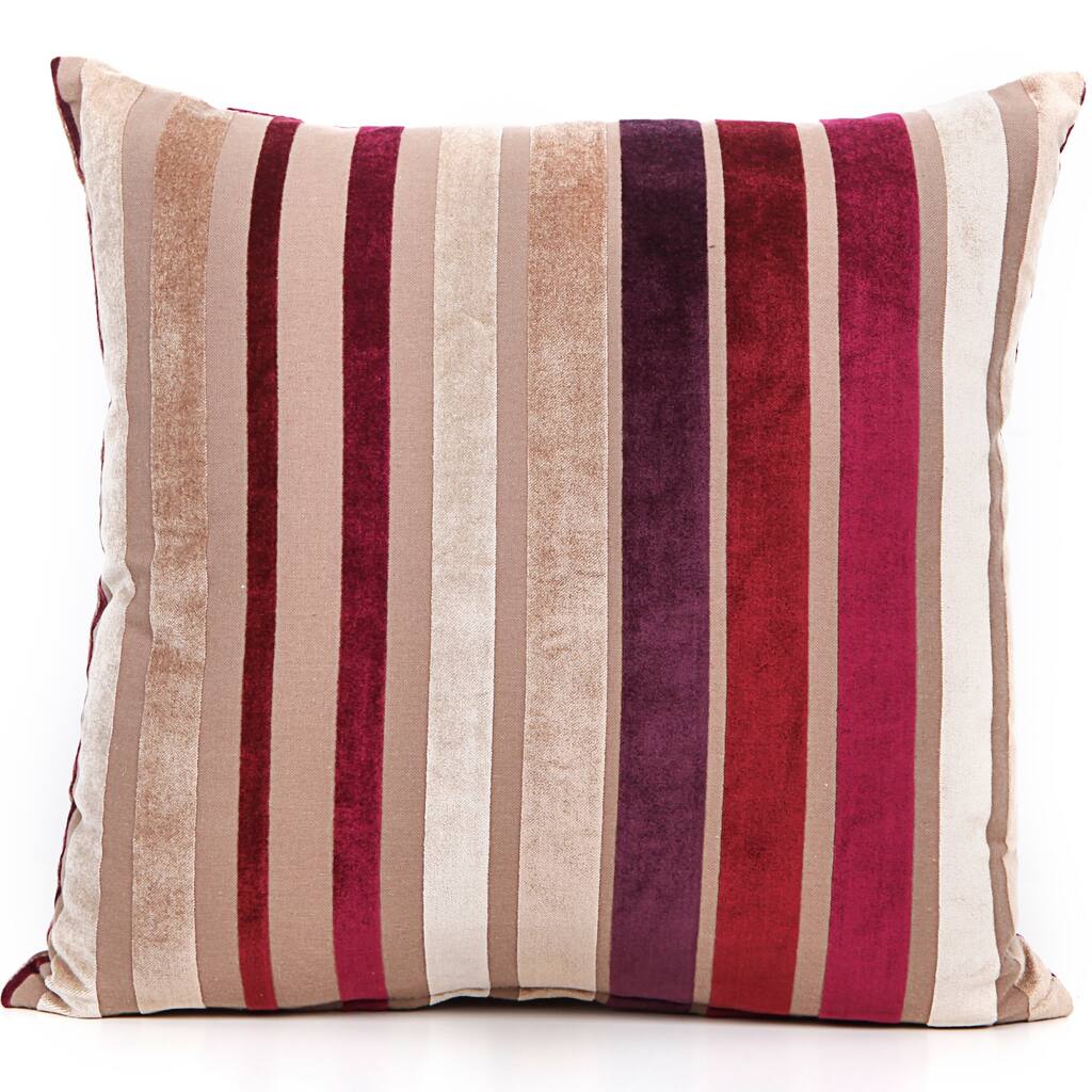 Gouchee Home Velvet Stripe Purple 18 X 18 Accent Pillow