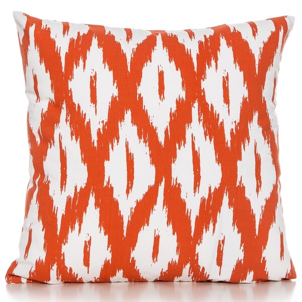 orange ikat pillow