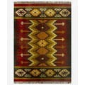 Hand-woven Kilim Burgundy Jute/ Wool Rug (8' x 10') - 8' x 10'