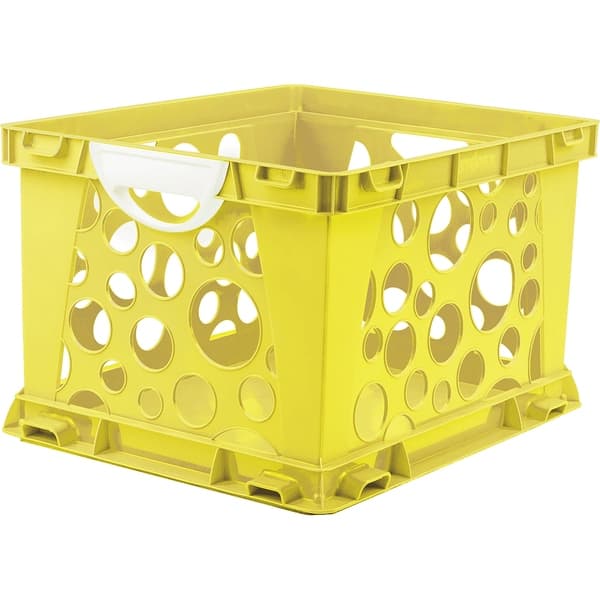 Case of 3 Storex Premium File Crate with Handles 17.25 x 14.25 x 10.5 61455U03C Classroom Blue