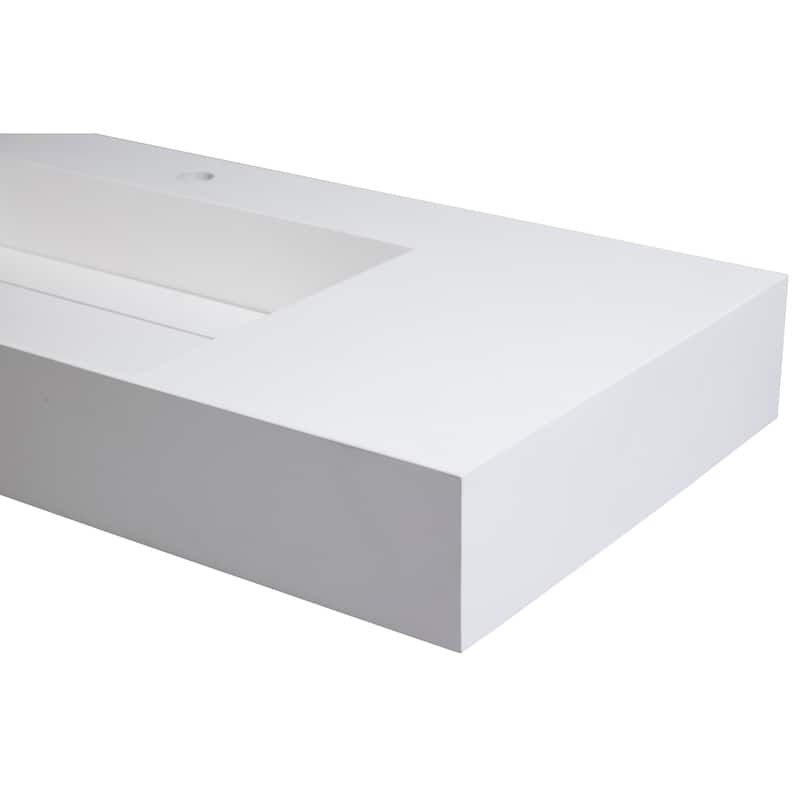 Juniper 36" Solid Surface Wall Mounted Sink - Left Basin