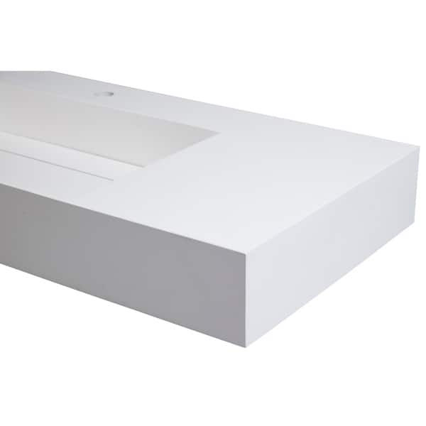 Juniper 36" Solid Surface Wall Mounted Sink Left Basin On Sale