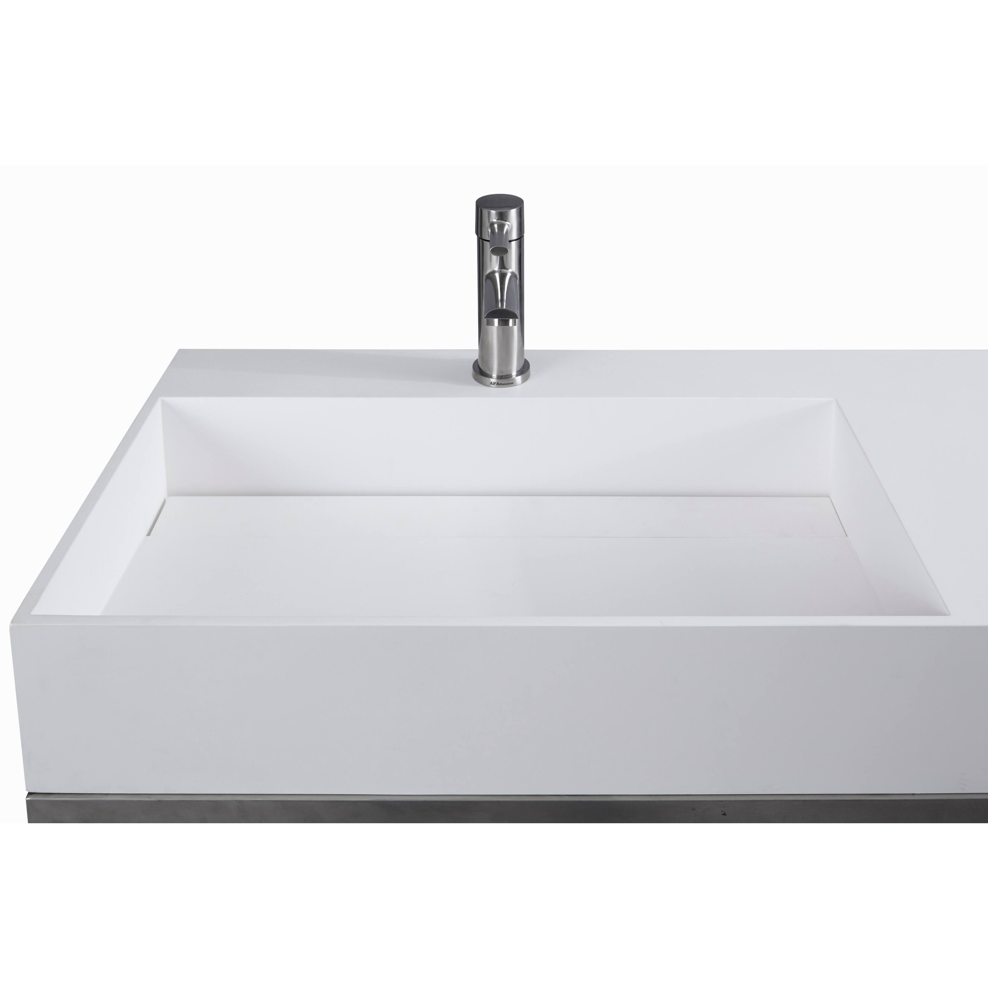 Juniper 36" Solid Surface Wall Mounted Sink Left Basin On Sale