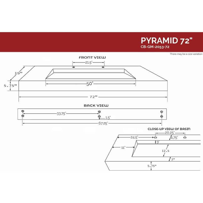 Pyramid Solid Surface Wall Mounted Sink