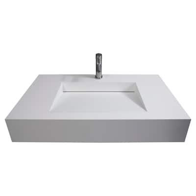 Pyramid Solid Surface Wall Mounted Sink