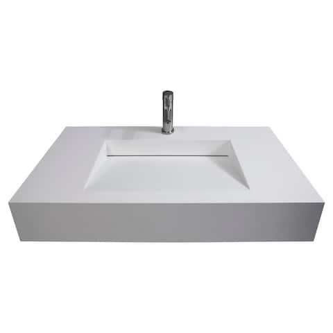 Pyramid Solid Surface Wall Mounted Sink
