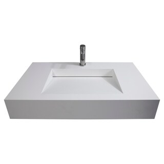 Pyramid Solid Surface Wall Mounted Sink - Bed Bath & Beyond - 21702729