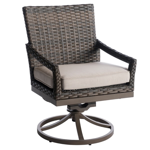 Shop Metropolitan Wicker Swivel Dining Chair (Set of 2) - Overstock