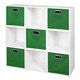 preview thumbnail 40 of 41, Niche Cubo White Storage Sets with Foldable Fabric Storage Bins 9 cubes/ 5 bins - Green