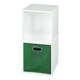 preview thumbnail 11 of 41, Niche Cubo White Storage Sets with Foldable Fabric Storage Bins 2 cubes/ 1 bin - Green