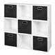 preview thumbnail 39 of 41, Niche Cubo White Storage Sets with Foldable Fabric Storage Bins 9 cubes/ 5 bins - Black