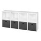 preview thumbnail 34 of 41, Niche Cubo White Storage Sets with Foldable Fabric Storage Bins 8 cubes/ 4 bins - Grey