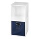 preview thumbnail 9 of 41, Niche Cubo White Storage Sets with Foldable Fabric Storage Bins 2 cubes/ 1 bin - Blue