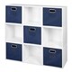 preview thumbnail 38 of 41, Niche Cubo White Storage Sets with Foldable Fabric Storage Bins 9 cubes/ 5 bins - Blue