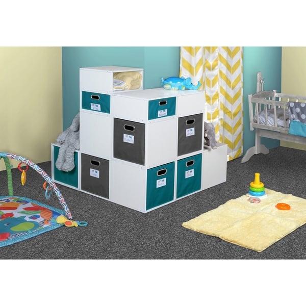 slide 2 of 43, Niche Cubo White Storage Sets with Foldable Fabric Storage Bins