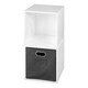 preview thumbnail 12 of 41, Niche Cubo White Storage Sets with Foldable Fabric Storage Bins 2 cubes/ 1 bin - Grey