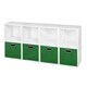 preview thumbnail 33 of 41, Niche Cubo White Storage Sets with Foldable Fabric Storage Bins 8 cubes/ 4 bins - Green