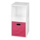 preview thumbnail 14 of 41, Niche Cubo White Storage Sets with Foldable Fabric Storage Bins 2 cubes/ 1 bin - Pink