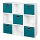 preview thumbnail 43 of 41, Niche Cubo White Storage Sets with Foldable Fabric Storage Bins 9 cubes/ 5 bins - TEAL
