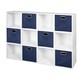 preview thumbnail 3 of 41, Niche Cubo White Storage Sets with Foldable Fabric Storage Bins 12 cubes/ 6 bins - Blue